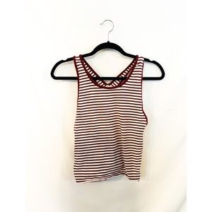 Maroon Striped Crop Top